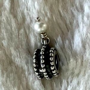 Pandora Beveled Dangling Pearl Charm